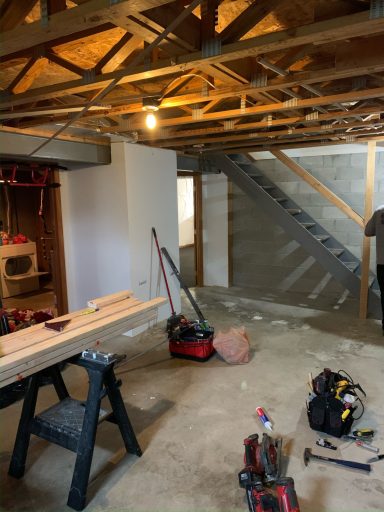 unfinished basement in a large subdivision